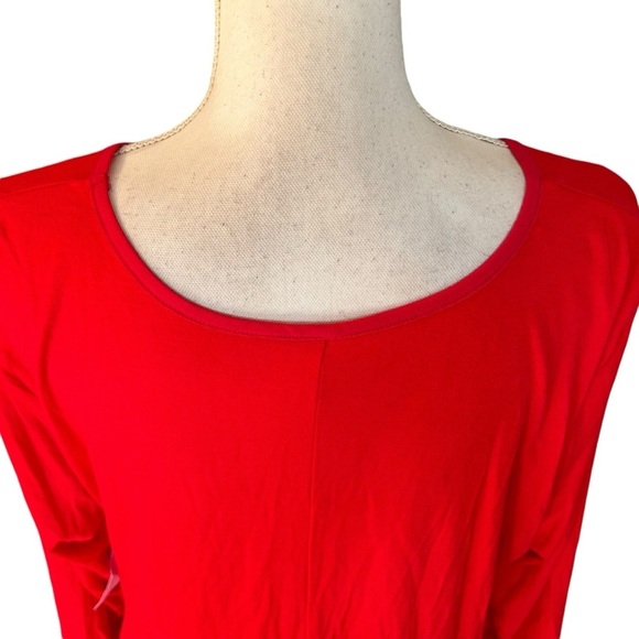24seven Comfort Apparel Three Quarter Sleeve V-Neck Maternity Tunic Top Red NEW - Picture 7 of 10